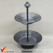 Luckywind 2 Platten Kuchenständer Metall Tablett